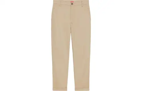 logo-patch straight-leg trousers