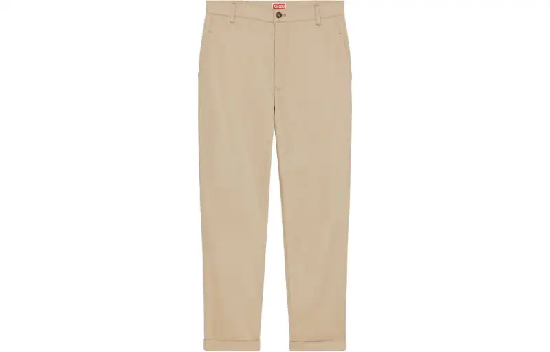 logo-patch straight-leg trousers