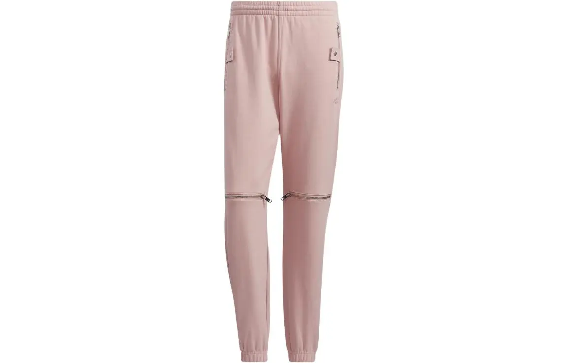 Adidas Originals Knitted Sweatpants Men's Pink Moderate Cuffed Pants