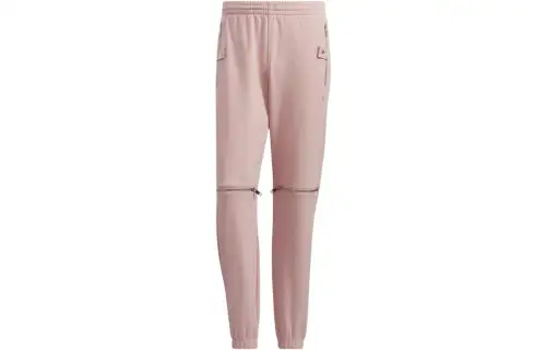 Adidas Originals Knitted Sweatpants Men's Pink Moderate Cuffed Pants