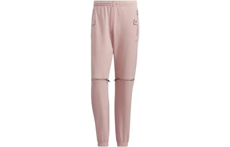 Adidas Originals Knitted Sweatpants Men's Pink Moderate Cuffed Pants