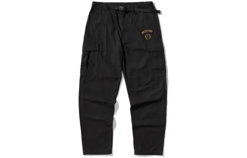 A BATHING APE Knitted Sweatpants Men's Black Moderate Straight Fit Pants