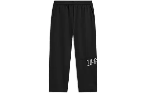 Li Ning Sports Fashion Collection Letter Logo Print Straight Fit Casual Versatile Fleece Lined Thermal