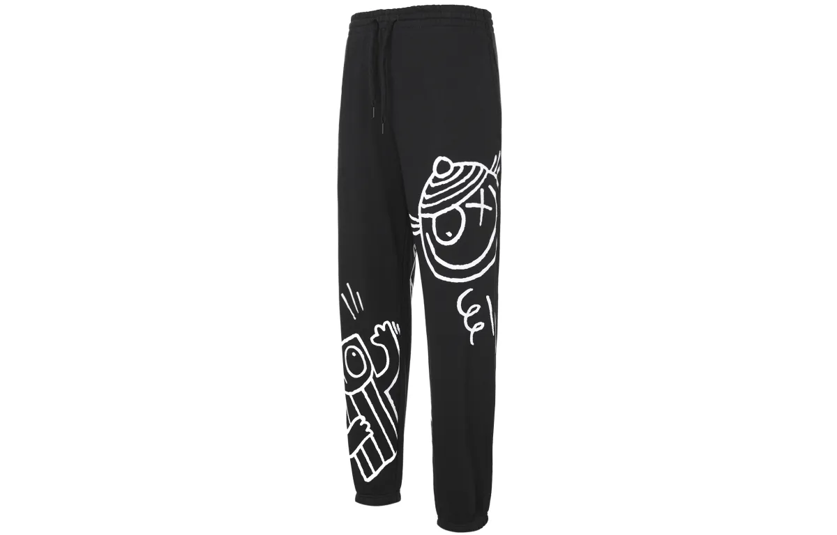 Adidas Originals MR.A SWEAT Knitted Sweatpants Men's Black Moderate Straight Fit Pants