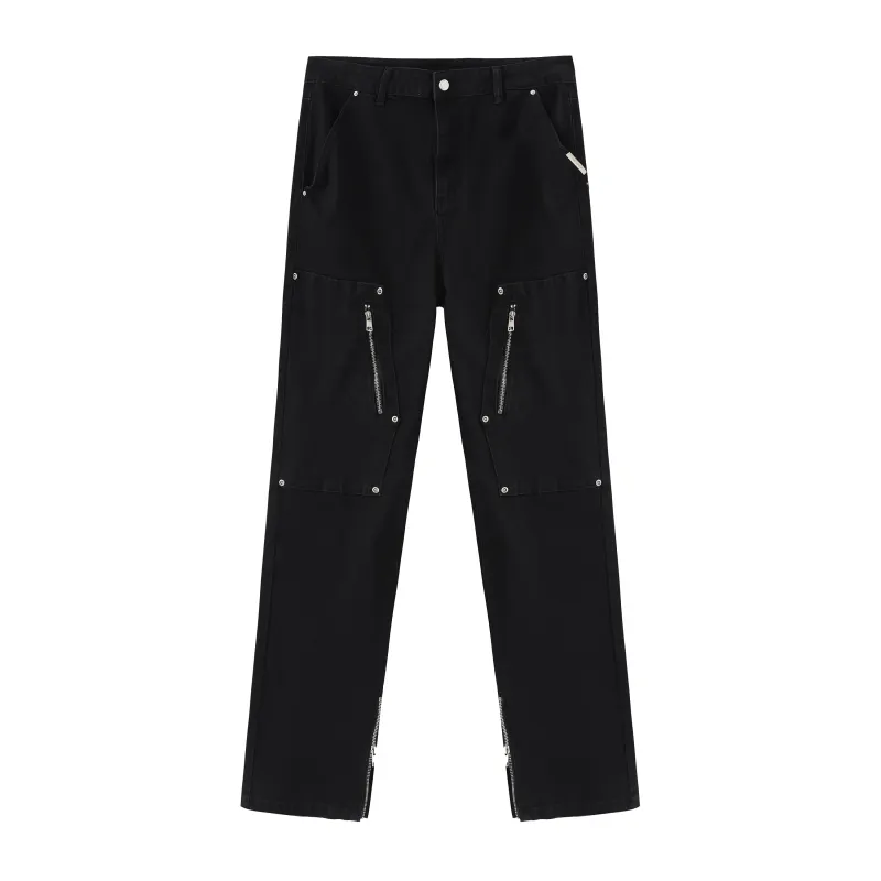 UNKNOWTAL Jeans Unisex Black Moderate Straight Fit Pants