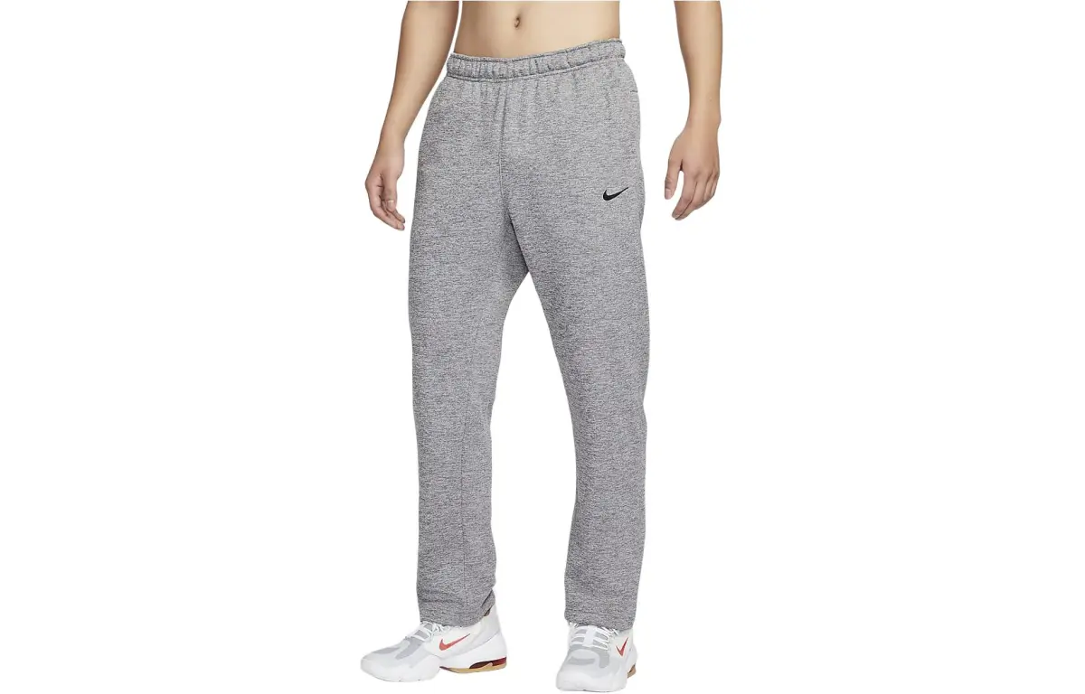 Nike Therma FIT Solid Color Fleece Lined Casual Elastic Cuff Knitted Sweatpants Men's Toned Dark Gray