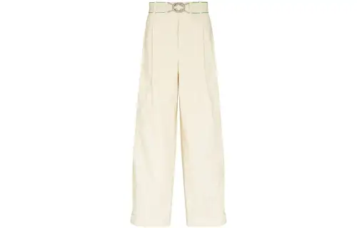 Bottega Veneta Casual Pants Men's White Moderate Wide Leg Pants