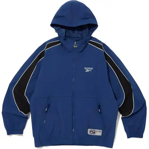 Reebok Trench Coats Unisex Blue Hooded Moderate