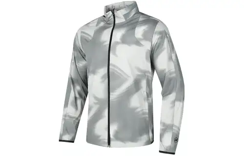 Skechers Jackets & Coats Men's Gray White Ink All Over Print
