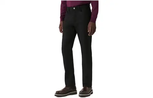 HERMES Jeans Men's Black Moderate Straight Fit Pants