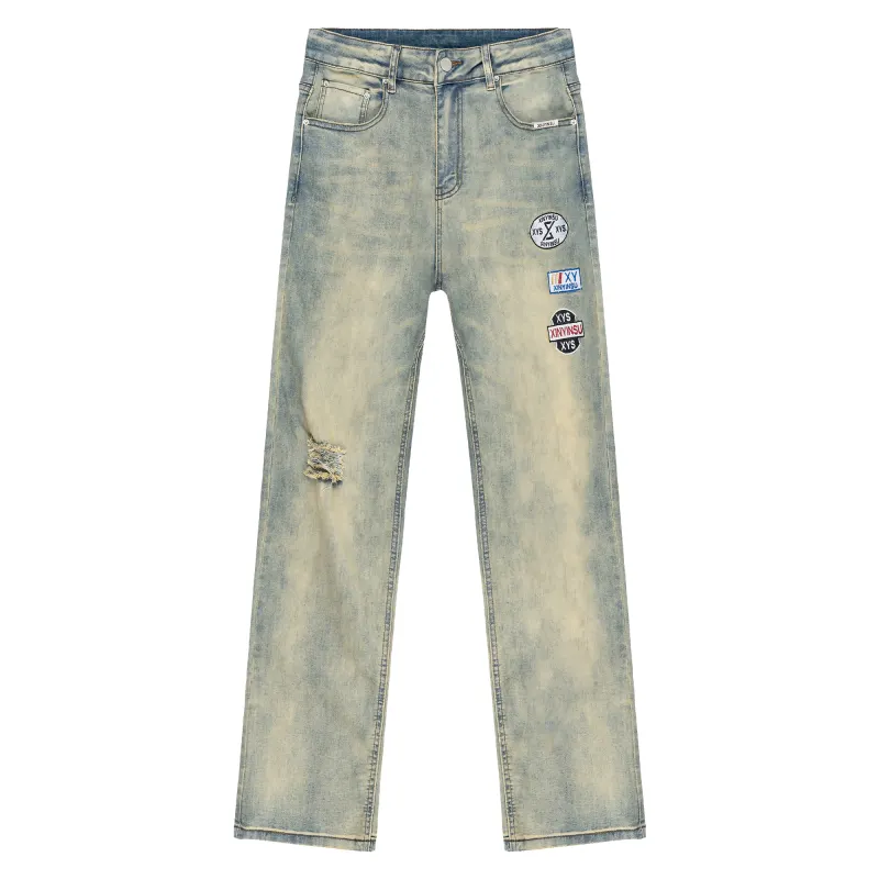 XINYINSU Jeans Unisex Moderate Straight Fit Pants