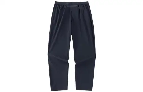 ANTA Champion Series Knitted Sweatpants Men's Night Sea Black Moderate Straight Fit Pants