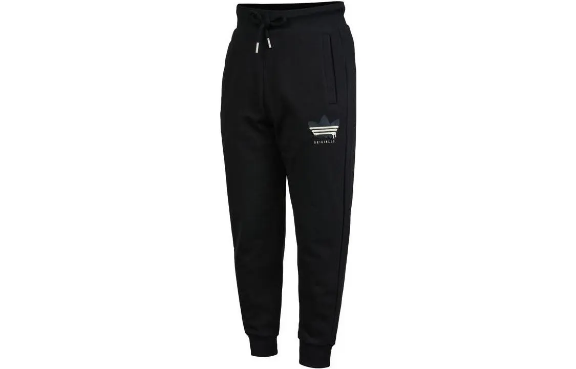 Adidas Originals Knitted Sweatpants Men's Black Moderate Cuffed Pants