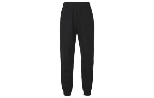 UNIQLO Thermal Solid Color Elastic Cuff Fleece Lined Knitted Sweatpants Unisex Black