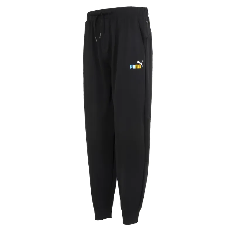 PUMA Knitted Sweatpants Unisex Black Moderate Cuffed Pants