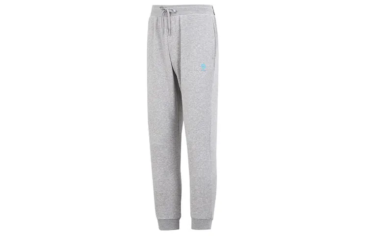 Adidas Knitted Sweatpants Men's Gray Moderate Cuffed Pants