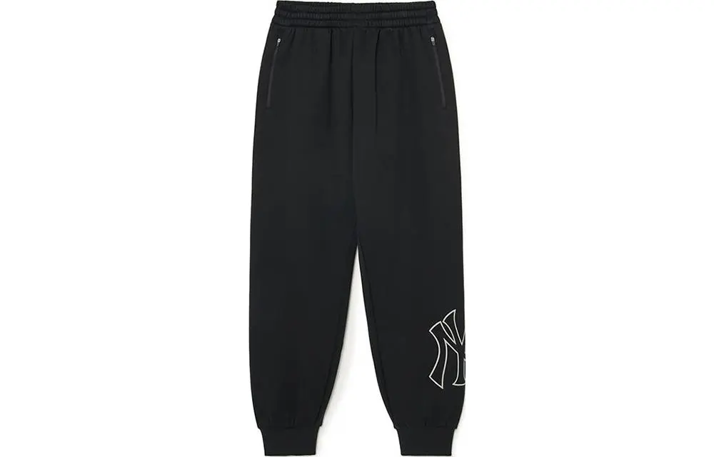 MLB Knitted Sweatpants Unisex Black Moderate Cuffed Pants