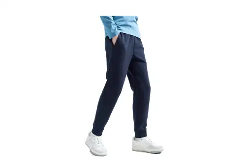 ANTA Knitted Sweatpants Men's Black Moderate Cuffed Pants