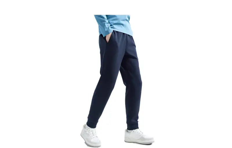 ANTA Knitted Sweatpants Men's Black Moderate Cuffed Pants