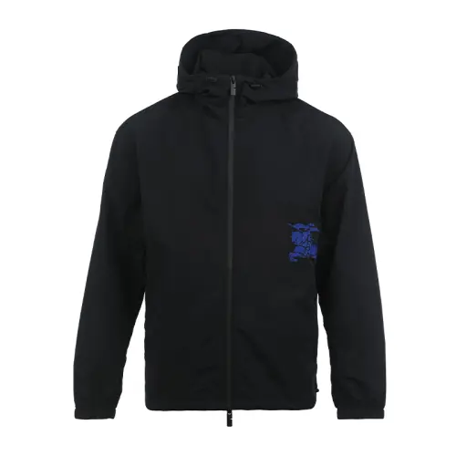 Burberry Equestrian Knight Motif Zipped Hooded Jacket