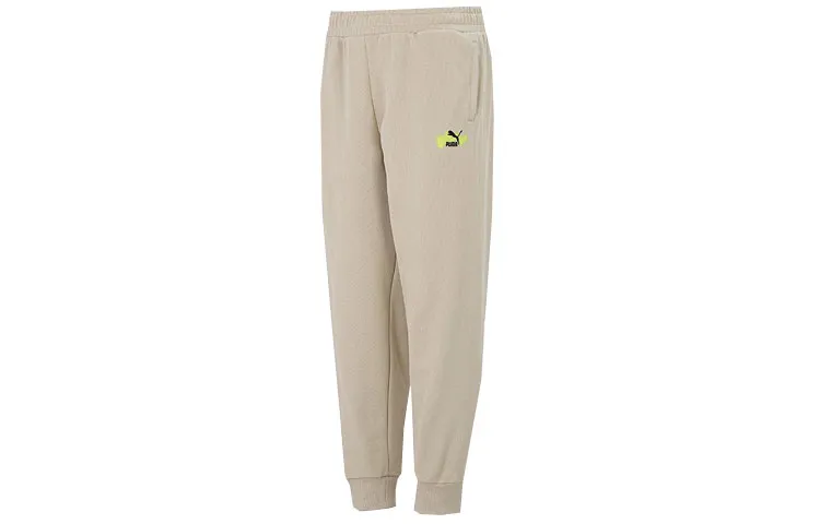 PUMA Knitted Sweatpants Men's Khaki Moderate Sweatpants
