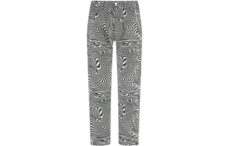 Vetements Casual Pants Men's Black/White Moderate Straight Fit Pants