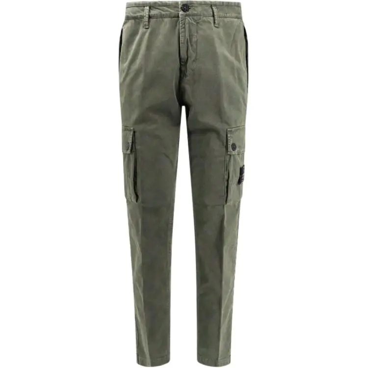STONE ISLAND Logo Patch Straight Leg Pants