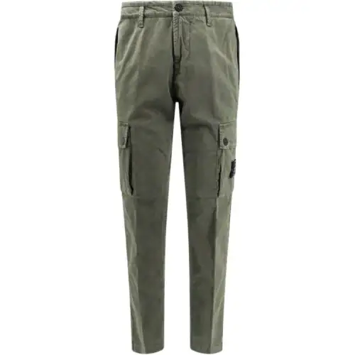 STONE ISLAND Logo Patch Straight Leg Pants