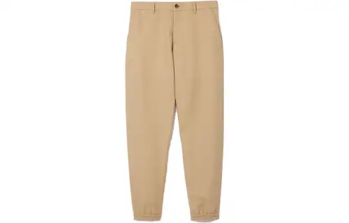 Burberry Knitted Sweatpants Men's Soft Yellow Brown Moderate Cuffed Pants