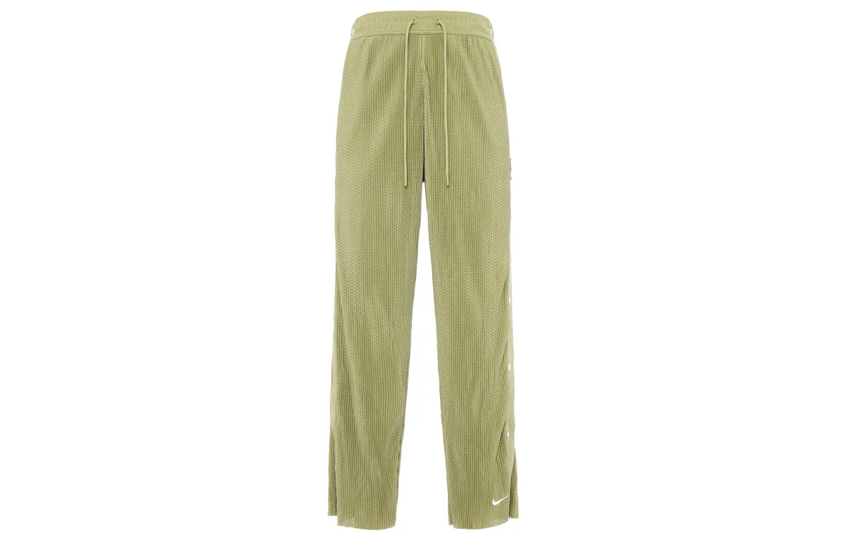 Nike Knitted Sweatpants Men's Olive Green Moderate Straight Fit Pants