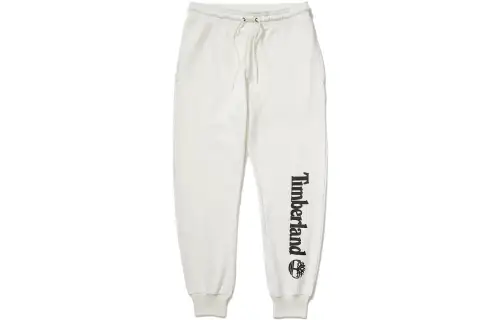 Timberland Knitted Sweatpants Men's Vintage White Moderate Cuffed Pants
