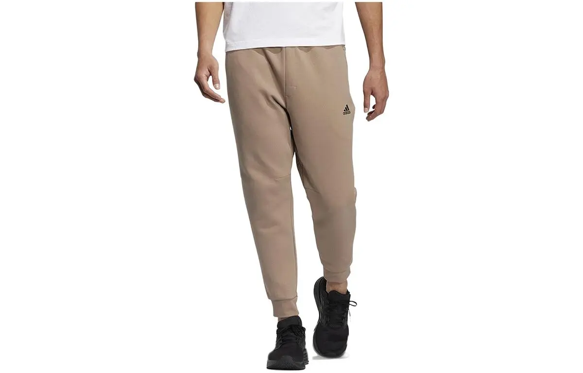 Adidas Knitted Sweatpants Men's Khaki Moderate Cuffed Pants