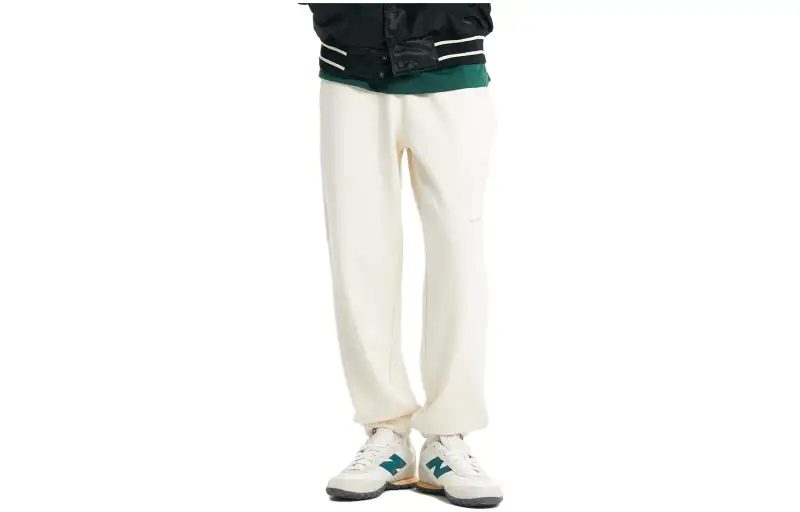 New Balance Knitted Sweatpants Men's White Moderate Cuffed Pants
