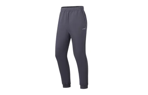 Li Ning Fitness Series Knitted Sweatpants Men's Surface Gray Moderate Cuffed Pants