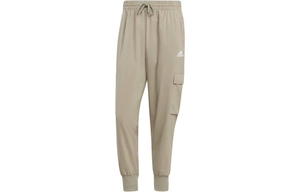 Adidas Essential Knitted Sweatpants Men's Pebble Silver Gray Moderate Cuffed Pants