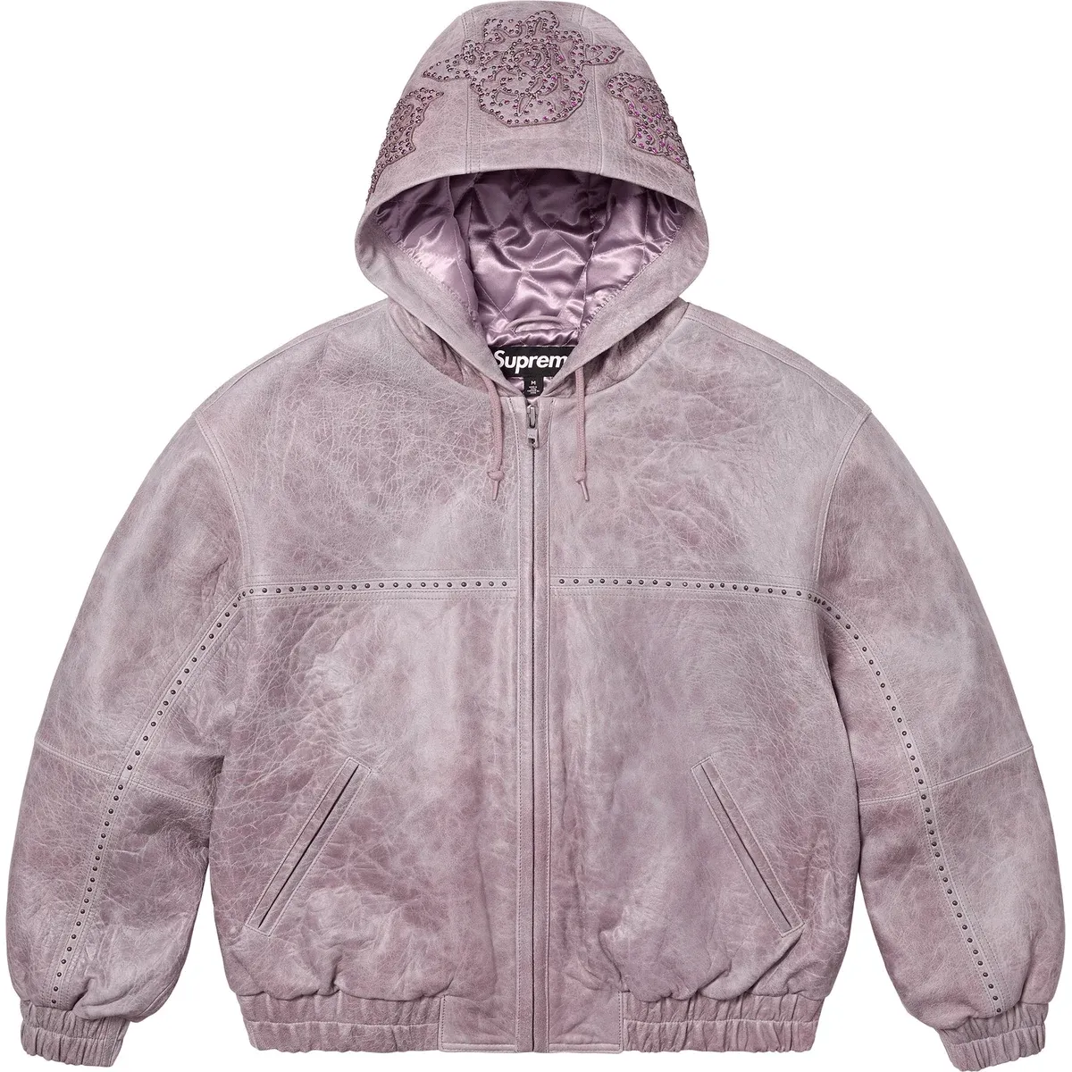 Supreme Studded Hooded Leather Jacket