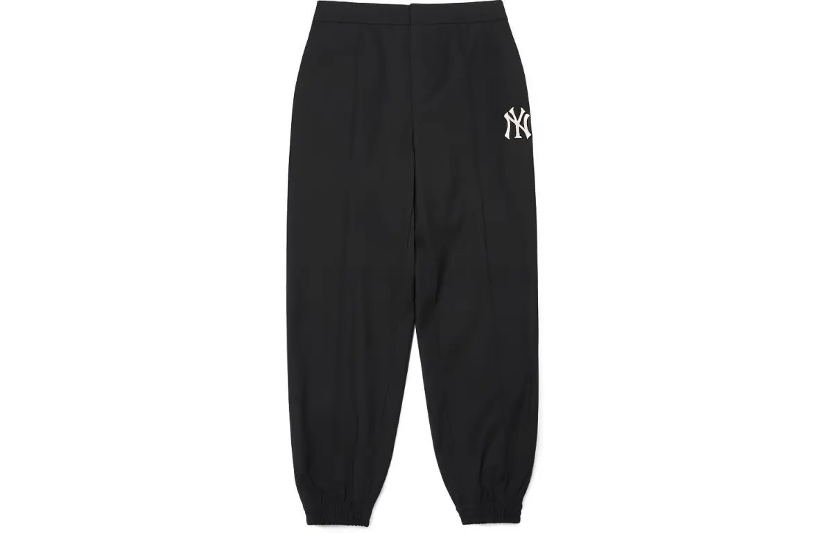 MLB Basic Logo Casual Pants Unisex Black Moderate Cuffed Pants
