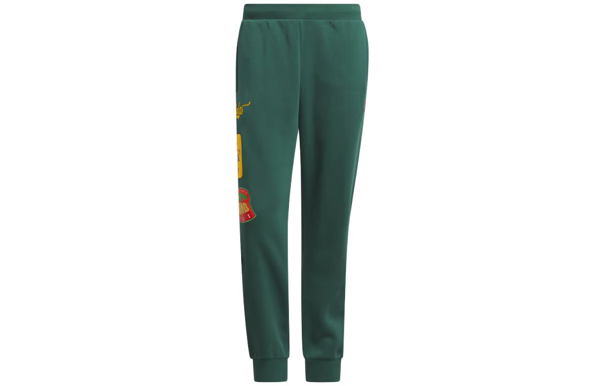 Adidas originals Clover Collegiate Badge Sweatpants Cartoon pattern printed cropped mid-rise fitted knitted sweatpants men's green