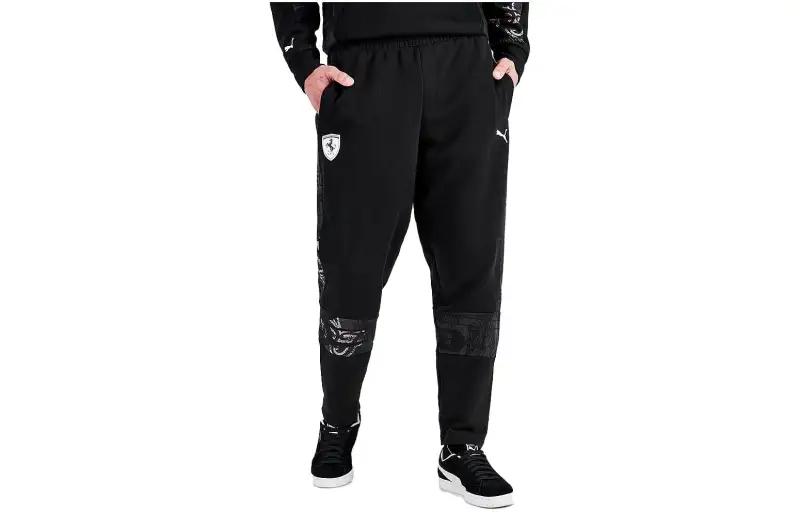 PUMA Knitted Sweatpants Men's Black Moderate Other