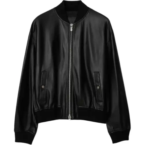 Burberry Drop shoulder Leather Bomber Jacket