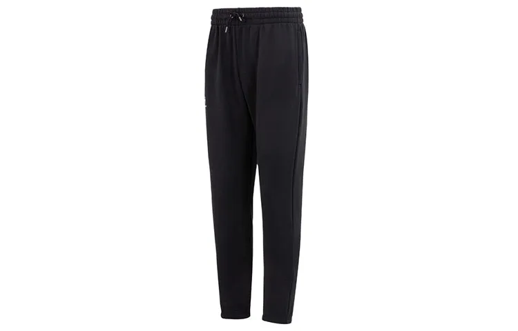 Under Armour Solid Color Logo Label Drawstring Lace Up Thickened And Fleece Lined Casual Sweatpants Men's Black