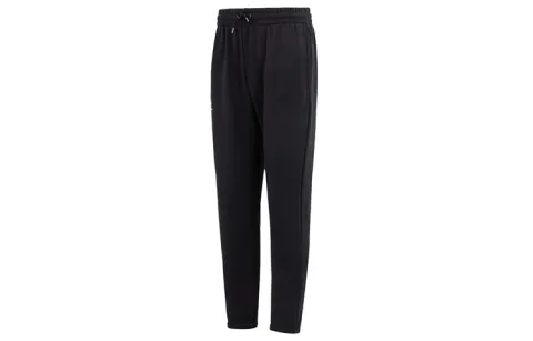 Under Armour Solid Color Logo Label Drawstring Lace Up Thickened And Fleece Lined Casual Sweatpants Men's Black