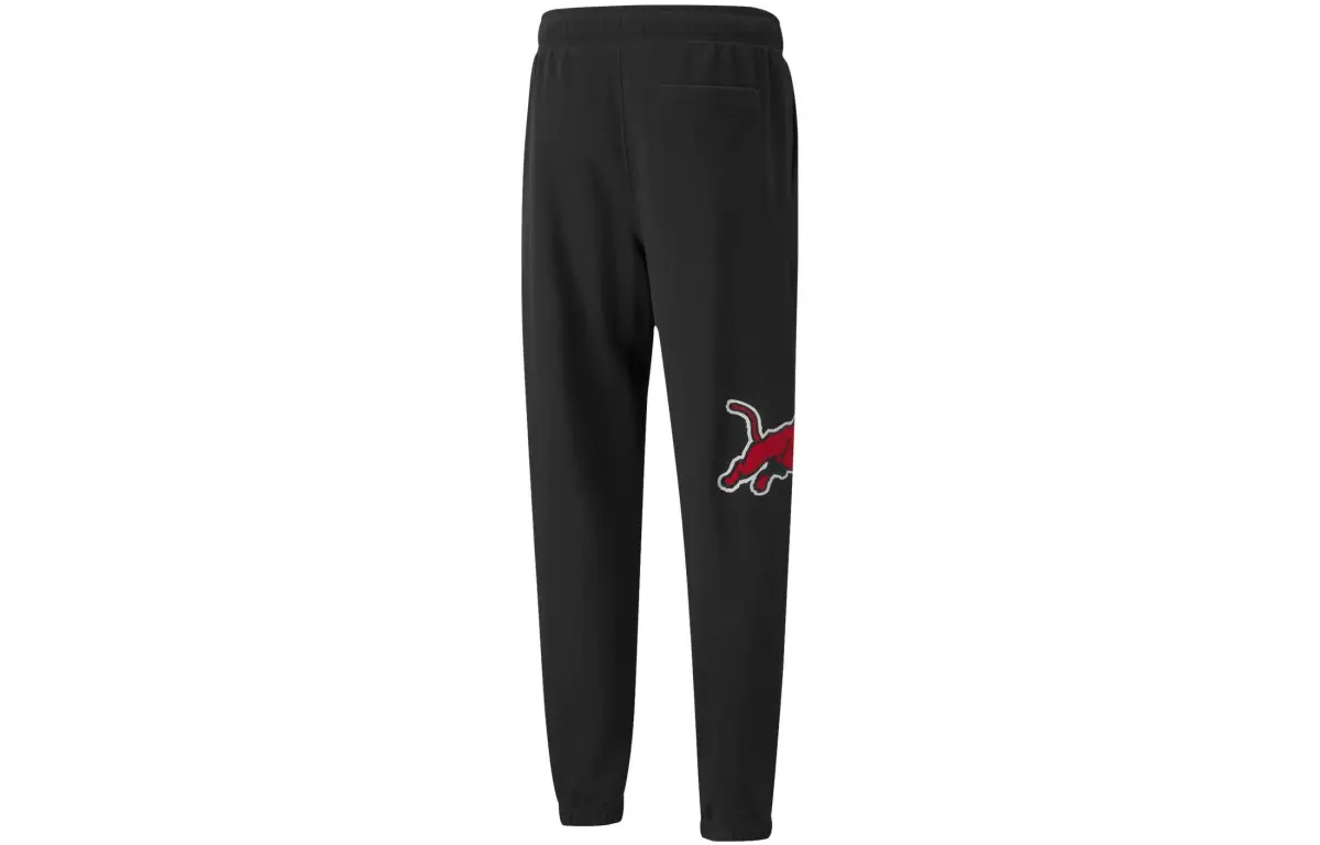 PUMA Knitted Sweatpants Men's Black Moderate Cuffed Pants