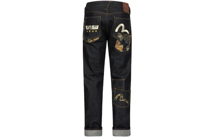 EVISU Jeans Men's Denim Blue Moderate Straight Fit Pants