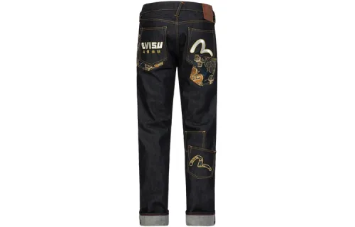 EVISU Jeans Men's Denim Blue Moderate Straight Fit Pants