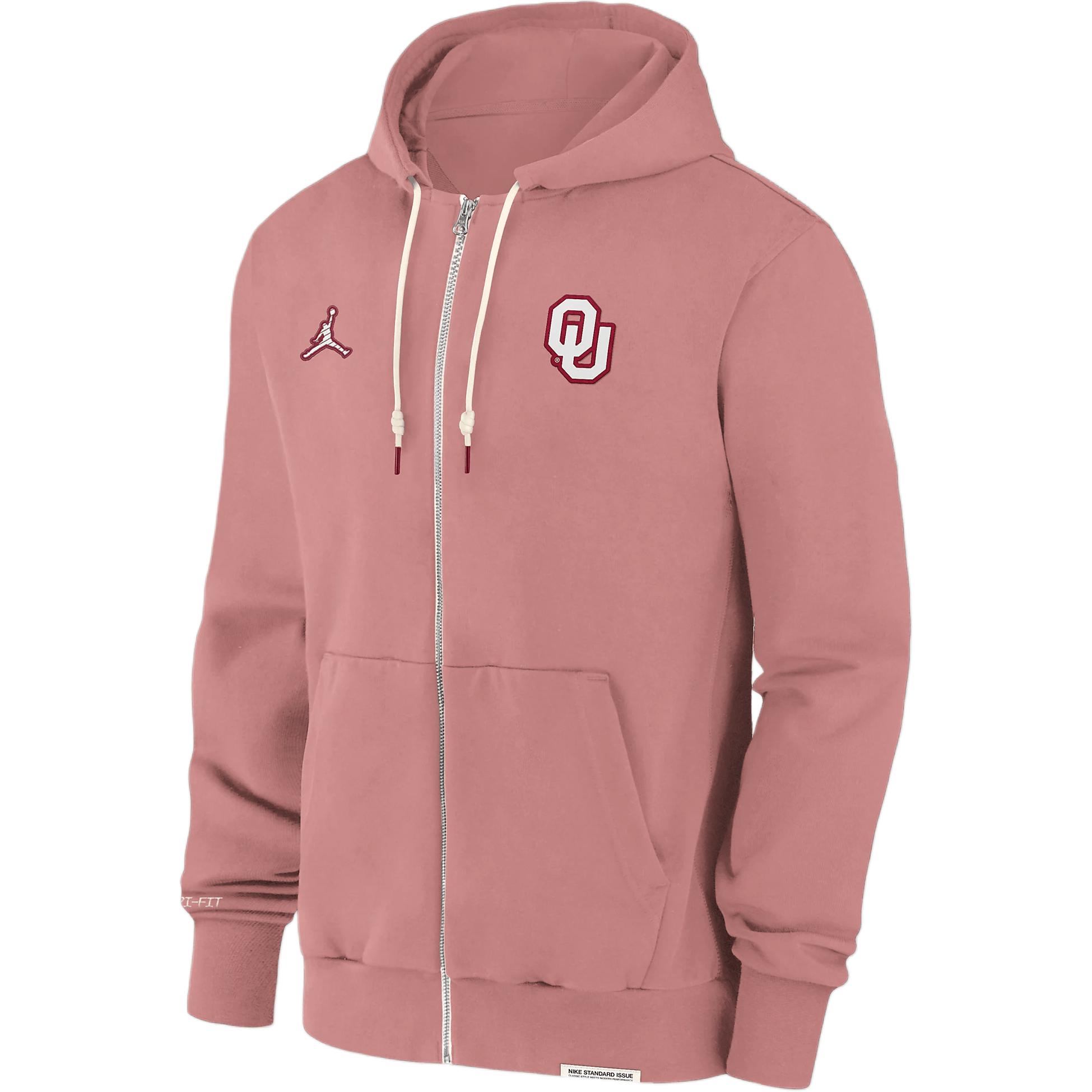 Jordan Oklahoma Sooners Sideline Player Men's Jordan Dri FIT College Full Zip Hoodie
