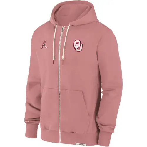Jordan Oklahoma Sooners Sideline Player Men's Jordan Dri FIT College Full Zip Hoodie