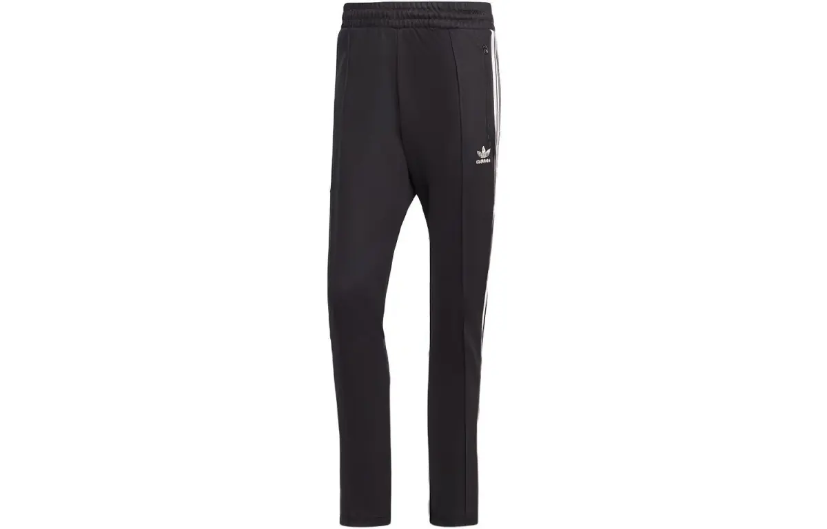 Adidas Knitted Sweatpants Men's Black Moderate Straight Fit Pants
