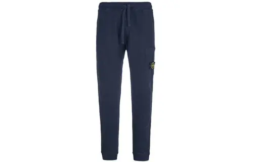 STONE ISLAND Knitted Sweatpants Men's Ink Blue Moderate Cuffed Pants