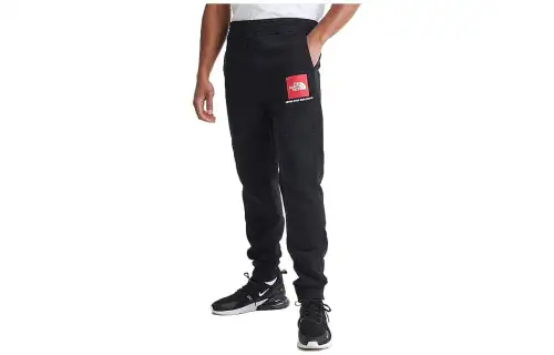THE NORTH FACE Knitted Sweatpants Men's Black Moderate Cuffed Pants